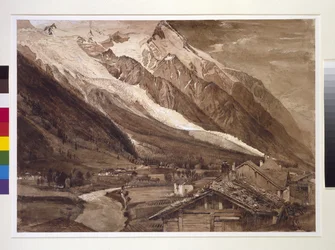 Recto: Der Gletscher des Bossons, Chamonix, Juni 1849